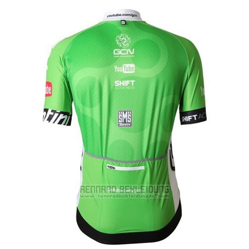 2016 Fahrradbekleidung GCN Grau und Grun Trikot Kurzarm und Tragerhose