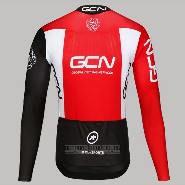 2017 Fahrradbekleidung GCN Shwarz und Rot Trikot Langarm und Tragerhose