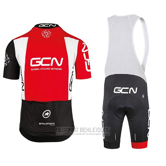 2018 Fahrradbekleidung GCN Shwarz und Rot Trikot Kurzarm und Tragerhose