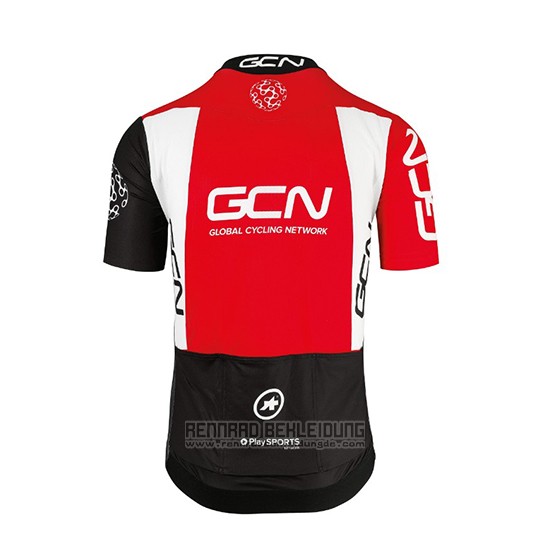 2018 Fahrradbekleidung GCN Shwarz und Rot Trikot Kurzarm und Tragerhose