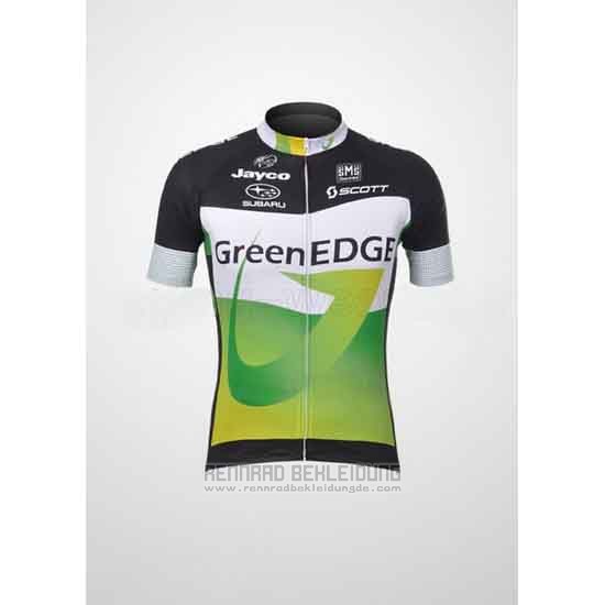 2012 Fahrradbekleidung GreenEDGE Shwarz und Grun Trikot Kurzarm und Tragerhose