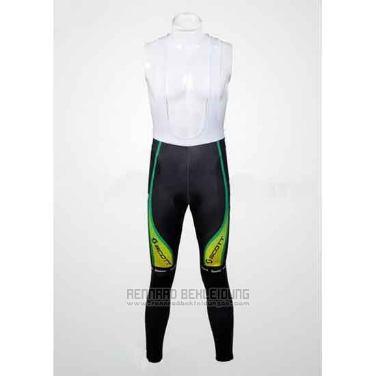 2012 Fahrradbekleidung GreenEDGE Shwarz und Grun Trikot Langarm Tragerhose