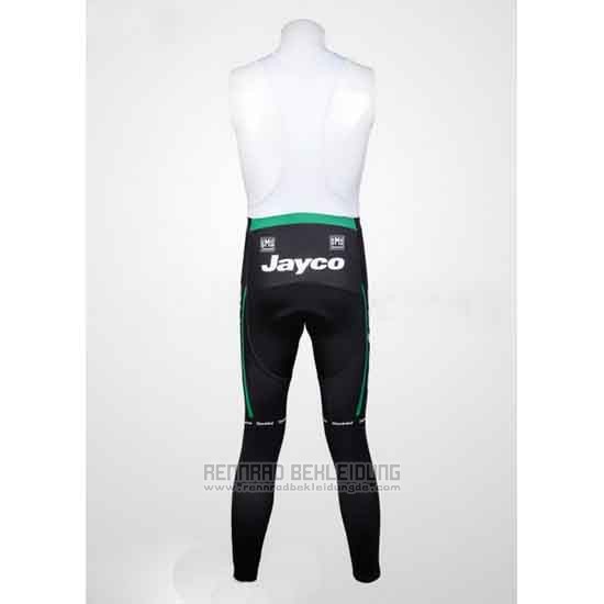 2012 Fahrradbekleidung GreenEDGE Shwarz und Grun Trikot Langarm Tragerhose