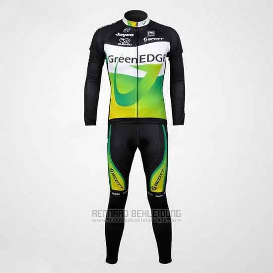 2012 Fahrradbekleidung GreenEDGE Shwarz und Grun Trikot Langarm Tragerhose - zum Schließen ins Bild klicken