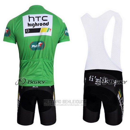 2011 Fahrradbekleidung HTC Highroad Grun und Wei Trikot Kurzarm und Tragerhose - zum Schließen ins Bild klicken