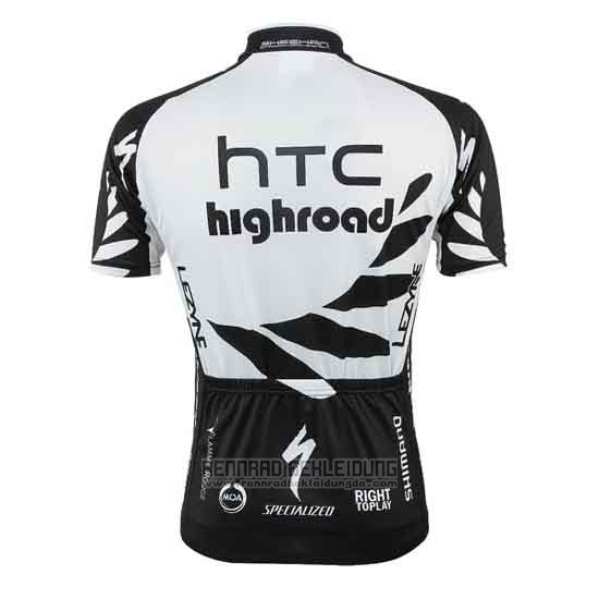2011 Fahrradbekleidung HTC Highroad Shwarz und Wei Trikot Kurzarm und Tragerhose