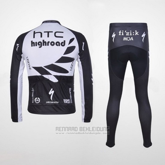 2011 Fahrradbekleidung HTC Highroad Shwarz und Wei Trikot Langarm und Tragerhose - zum Schließen ins Bild klicken