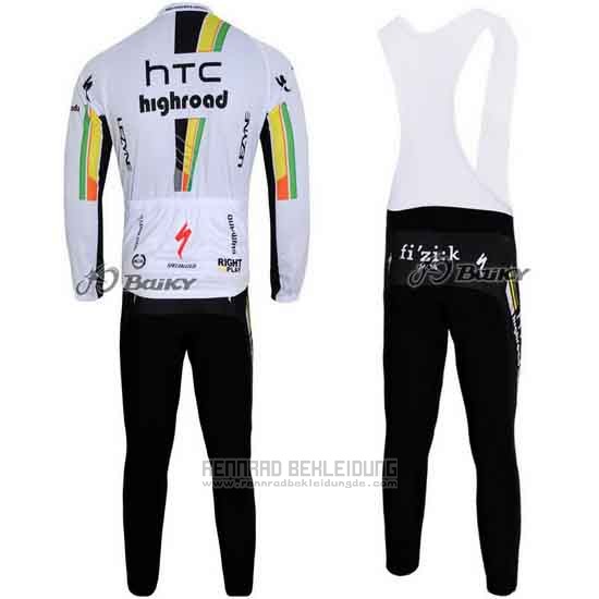 2011 Fahrradbekleidung HTC Highroad Wei Trikot Langarm und Tragerhose - zum Schließen ins Bild klicken