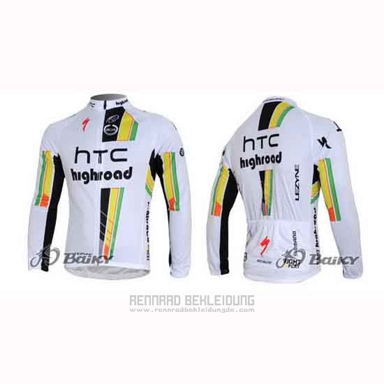 2011 Fahrradbekleidung HTC Highroad Wei Trikot Langarm und Tragerhose - zum Schließen ins Bild klicken