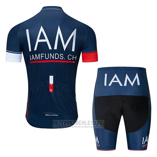 2019 Fahrradbekleidung IAM Blau Tief Trikot Kurzarm und Tragerhose