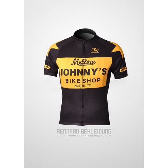 2010 Fahrradbekleidung Johnnys Gelb und Shwarz Trikot Kurzarm und Tragerhose