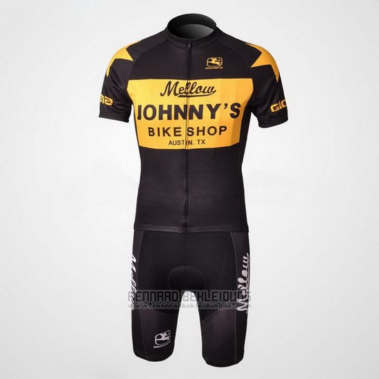 2010 Fahrradbekleidung Johnnys Gelb und Shwarz Trikot Kurzarm und Tragerhose