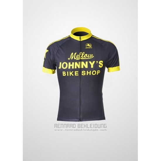 2010 Fahrradbekleidung Johnnys Shwarz und Gelb Trikot Kurzarm und Tragerhose