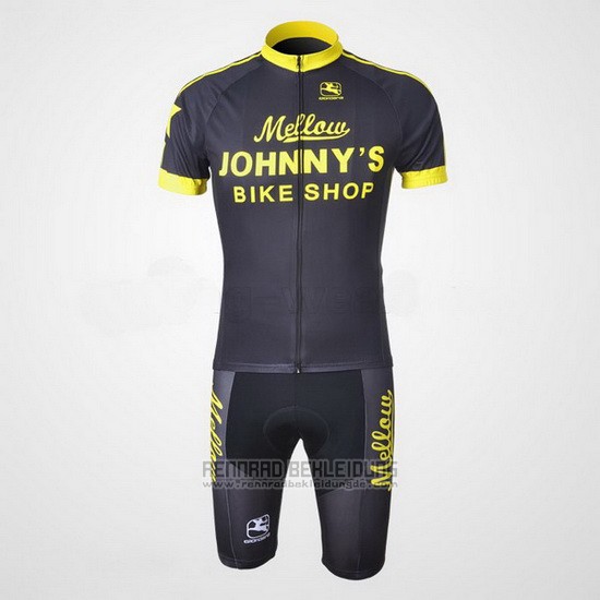 2010 Fahrradbekleidung Johnnys Shwarz und Gelb Trikot Kurzarm und Tragerhose - zum Schließen ins Bild klicken