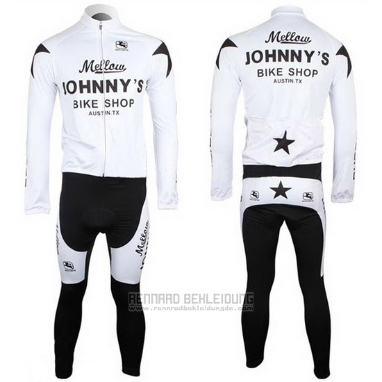 2010 Fahrradbekleidung Johnnys Shwarz und Wei Trikot Langarm und Tragerhose