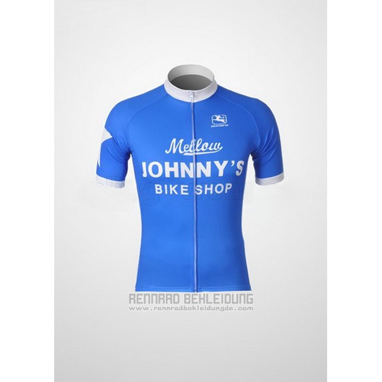 2010 Fahrradbekleidung Johnnys Wei und Azurblau Trikot Kurzarm und Tragerhose