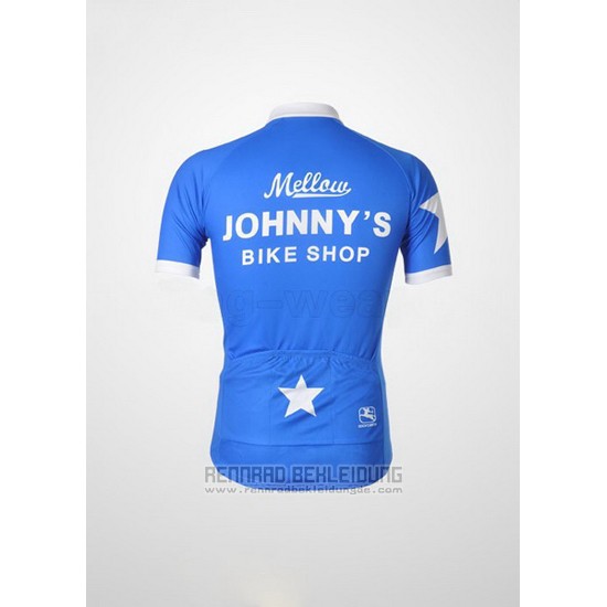 2010 Fahrradbekleidung Johnnys Wei und Azurblau Trikot Kurzarm und Tragerhose