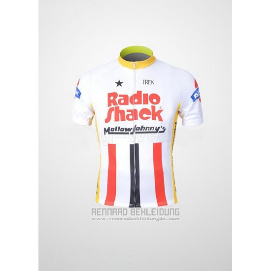 2011 Fahrradbekleidung Johnnys Wei und Rot Trikot Kurzarm und Tragerhose