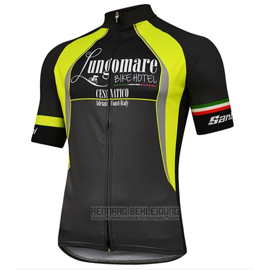 2018 Fahrradbekleidung Lungomare Shwarz und Gelb Trikot Kurzarm und Tragerhose