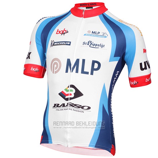 2015 Fahrradbekleidung MLP Team Bergstrasse Wei und Blau Trikot Kurzarm und Tragerhose