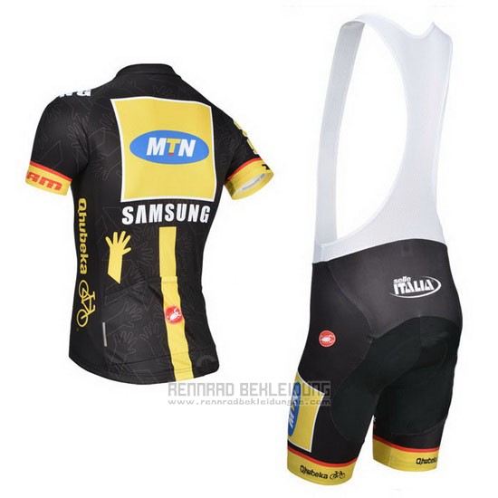 2014 Fahrradbekleidung MTN Shwarz und Gelb Trikot Kurzarm und Tragerhose