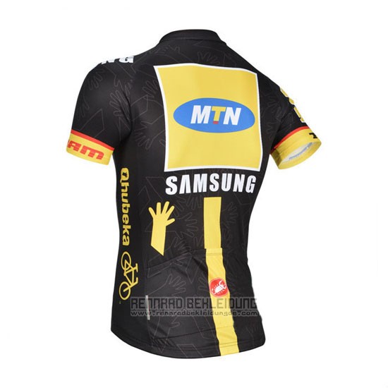 2014 Fahrradbekleidung MTN Shwarz und Gelb Trikot Kurzarm und Tragerhose