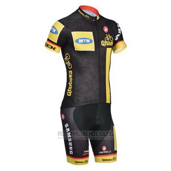 2014 Fahrradbekleidung MTN Shwarz und Gelb Trikot Kurzarm und Tragerhose