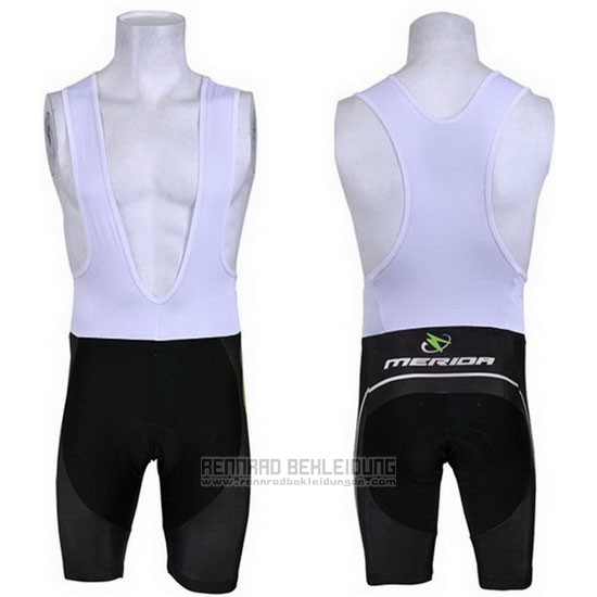 2013 Fahrradbekleidung Merida Shwarz und Grun Trikot Kurzarm und Tragerhose