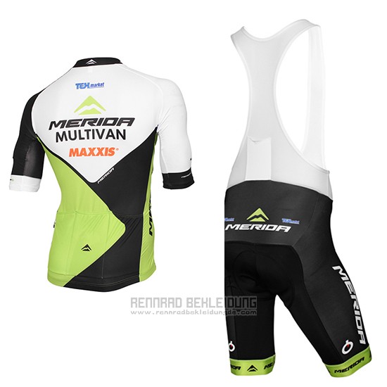 2016 Fahrradbekleidung Multivan Merida Grun und Wei Trikot Kurzarm und Tragerhose