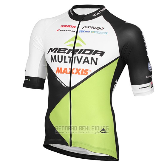 2016 Fahrradbekleidung Multivan Merida Grun und Wei Trikot Kurzarm und Tragerhose - zum Schließen ins Bild klicken