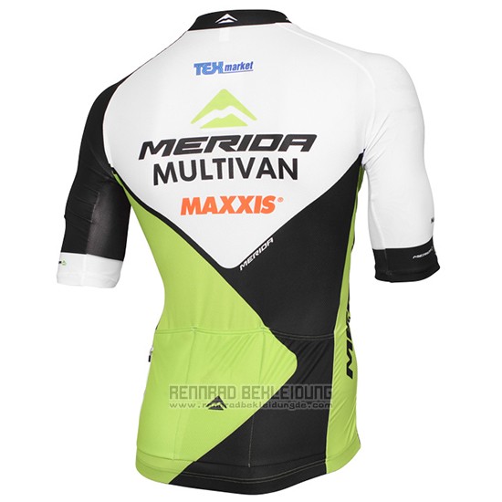 2016 Fahrradbekleidung Multivan Merida Grun und Wei Trikot Kurzarm und Tragerhose