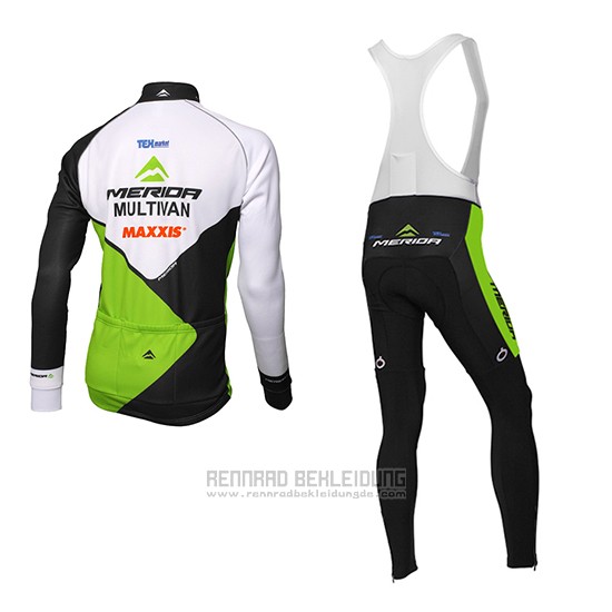 2016 Fahrradbekleidung Multivan Merida Grun und Wei Trikot Langarm Tragerhose