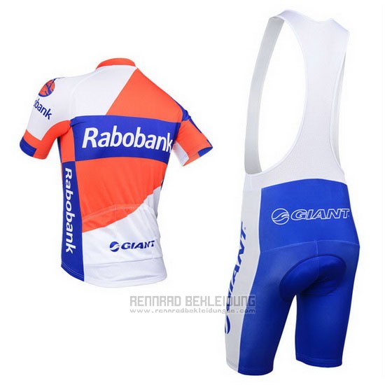 2013 Fahrradbekleidung Rabobank Blau und Wei Trikot Kurzarm und Tragerhose