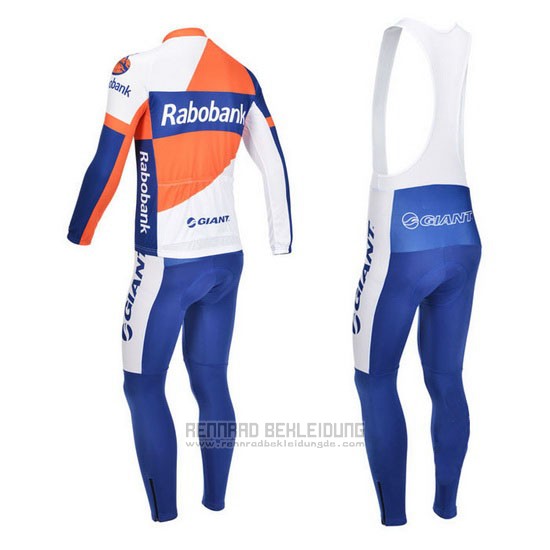 2013 Fahrradbekleidung Rabobank Blau und Wei Trikot Langarm und Tragerhose - zum Schließen ins Bild klicken