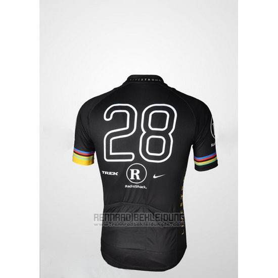 2010 Fahrradbekleidung Radioshack Shwarz und Gelb Trikot Kurzarm und Tragerhose