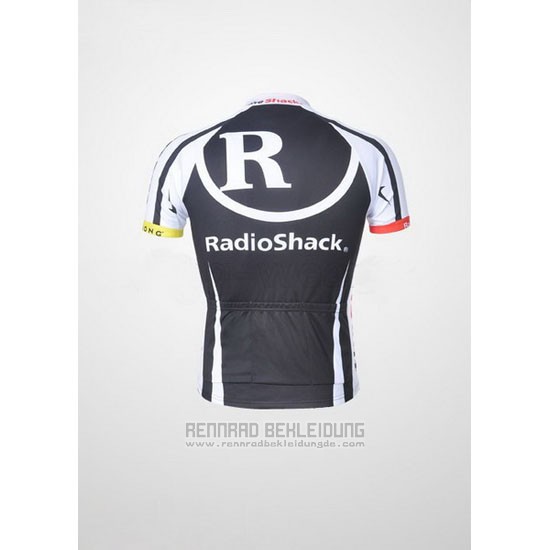 2011 Fahrradbekleidung Radioshack Shwarz und Wei Trikot Kurzarm und Tragerhose