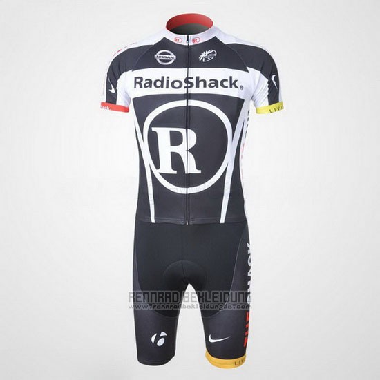 2011 Fahrradbekleidung Radioshack Shwarz und Wei Trikot Kurzarm und Tragerhose - zum Schließen ins Bild klicken