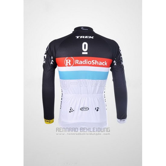 2012 Fahrradbekleidung Radioshack Shwarz und Wei Trikot Langarm und Tragerhose