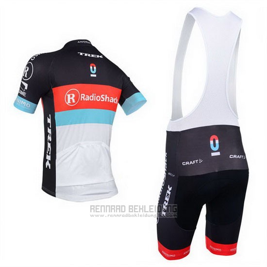 2013 Fahrradbekleidung Radioshack Wei und Shwarz Trikot Kurzarm und Tragerhose