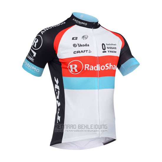 2013 Fahrradbekleidung Radioshack Wei und Shwarz Trikot Kurzarm und Tragerhose