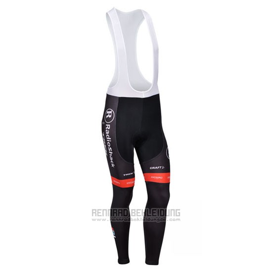 2013 Fahrradbekleidung Radioshack Wei und Shwarz Trikot Langarm und Tragerhose