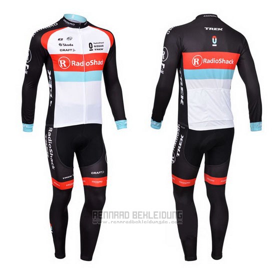 2013 Fahrradbekleidung Radioshack Wei und Shwarz Trikot Langarm und Tragerhose - zum Schließen ins Bild klicken