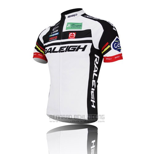 2013 Fahrradbekleidung Raleigh Shwarz und Wei Trikot Kurzarm und Tragerhose
