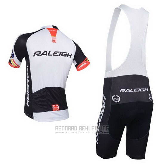 2013 Fahrradbekleidung Raleigh Wei und Shwarz Trikot Kurzarm und Tragerhose
