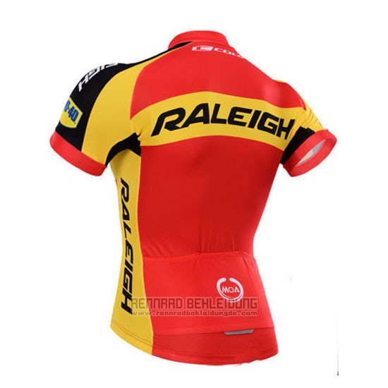 2014 Fahrradbekleidung Raleigh Shwarz und Rot Trikot Kurzarm und Tragerhose - zum Schließen ins Bild klicken
