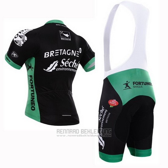 2015 Fahrradbekleidung Seche Shwarz und Grun Trikot Kurzarm und Tragerhose