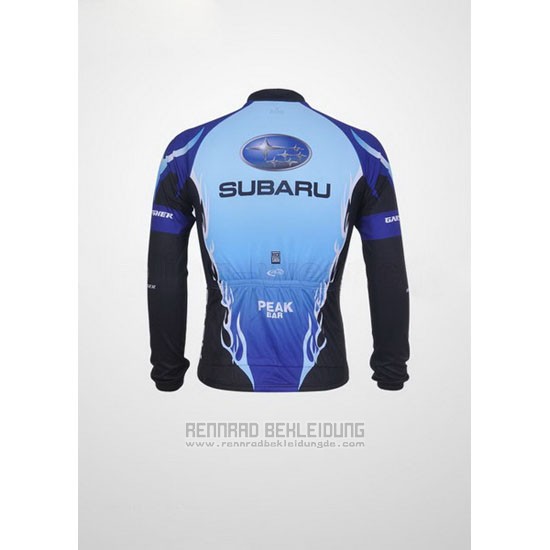 2011 Fahrradbekleidung Subaru Azurblau und Shwarz Trikot Langarm und Tragerhose Pantaloni - zum Schließen ins Bild klicken