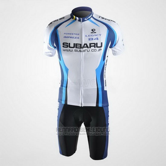 2011 Fahrradbekleidung Subaru Azurblau und Wei Trikot Kurzarm und Tragerhose - zum Schließen ins Bild klicken