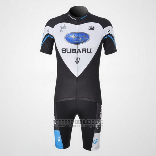 2011 Fahrradbekleidung Subaru Shwarz und Wei Trikot Kurzarm und Tragerhose - zum Schließen ins Bild klicken