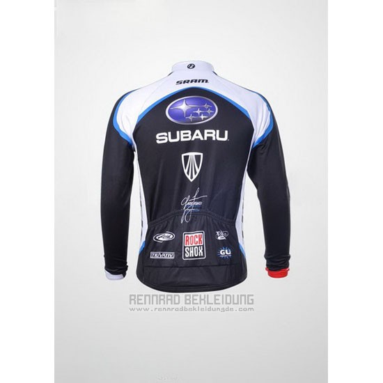 2011 Fahrradbekleidung Subaru Wei und Shwarz Trikot Langarm und Tragerhose